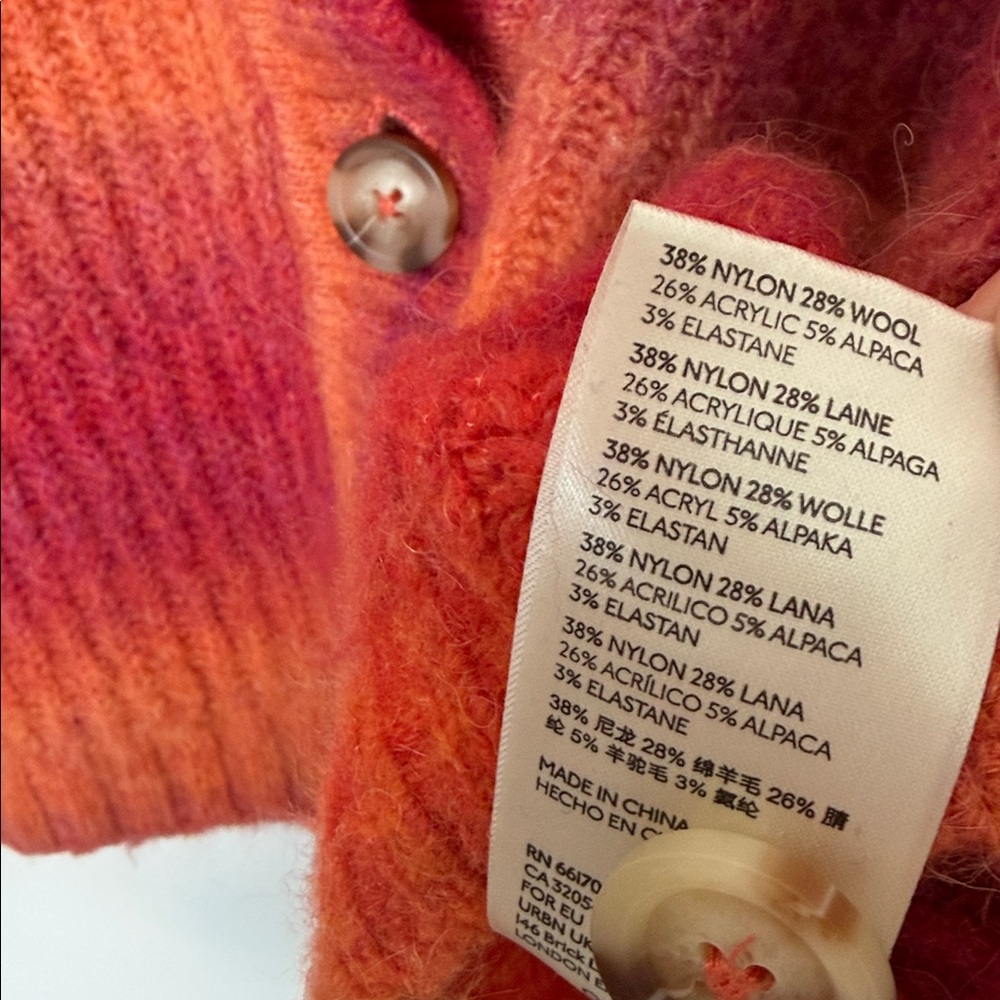 Anthropologie Maeve Hallie Space-Dyed Cardigan Sweater Ombre Medium - Picture 6 of 7